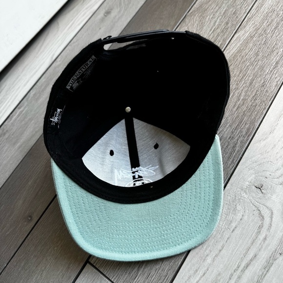 Stussy X Starter SS Link Black Mint Green SnapBack Hat | Preowned - Picture 5 of 6